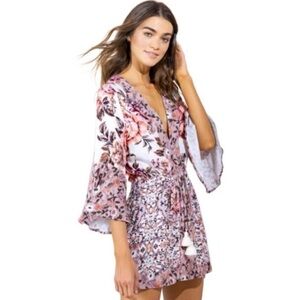 Maaji Rose Joy Floral Kaftan Kimono Cover Up Small